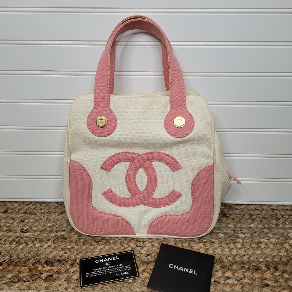 CHANEL Marshmallow Ivory Pink Satchel Handbag